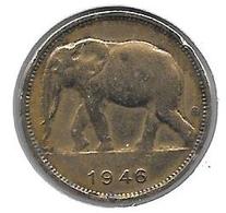 *belgium Congo 1 Franc  1946  Km 26   Vf - 1945-1951: Regentschaft