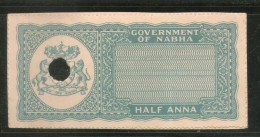 India Fiscal Nabha State ½An King Type 12 KM 120 Court Fee Revenue Stamp # 1168B - Nabha