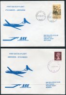 1980 Norway / Scotland 2 X SAS First Flight Covers. Stavanger / Aberdeen - Covers & Documents