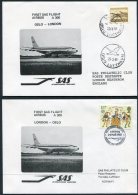 1981 Norway / GB 2 X SAS First Flight Covers. Oslo / London - Brieven En Documenten
