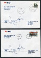 1988 Norway  2 X SAS First Flight Covers. Oslo / Alta - Storia Postale