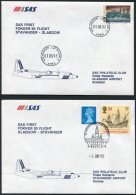 1992 Norway / Scotland  2 X SAS First Flight Covers. Stavanger / Glasgow - Briefe U. Dokumente
