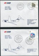 1993 Norway / Italy  2 X SAS First Flight Covers. Oslo / Rome - Briefe U. Dokumente