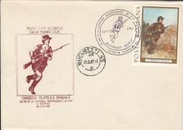 71917- 1877 INDEPENDENCE WAR ANNIVERSARY, SOLDIER, SPECIAL COVER, 1987, ROMANIA - Cartas & Documentos
