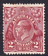 Australia SG 78 1924 King George V,2d Red Brown,Single Watermark, Mint Hinged, Short Perf - Neufs