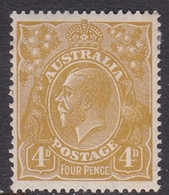 Australia SG 80 1924 King George V,4d Olive-yellow,Single Watermark, Mint Hinged - Neufs