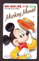 Télécarte Japon * 110-011 * DISNEY * MICKEY (6417) Chapeau * Dai Ichi Life Insurance Japan Phonecard TK Insurance - Disney