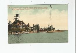 ZAVIKON (THE HOUSE IN CANADA AND THE ISLAND WITH THE FLAGPOLE IN THE UNITED STATES) THOUSAND ISLANDS ST LAWRENCE RIVER - Thousand Islands