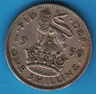 UK 1 SHILLING 1950 KM# 876 ENGLISH CREST George VI - I. 1 Shilling