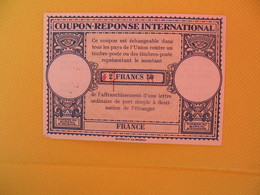 Coupon-Réponse International De 2,50 Francs Avec Surcharge Manuscrite De 7 Francs - Cupón-respuesta