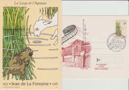 Entier Repiqué Fable De La Fontaine =1 Carte Oblitéré.1995 La Ciotat  .le Loup Et L' Agneau - AK Mit Aufdruck (vor 1995)