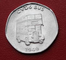 Token Jeton Aluminium " 20 National Transport Token / CVD6 Bus" Bus Londonien - London Bus - Professionnels/De Société