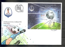 SERBIA 2018,SPORT,SOCCER,WORLD CUP RUSSIA 2018,FIFA,5X BLOCK,,FDC - 2018 – Russia