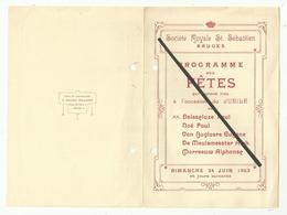 Brugge   (document)  * Société Royale St. Sébastien - Programme Des Fêtes 1923 (Tir à L'arc) - Brugge
