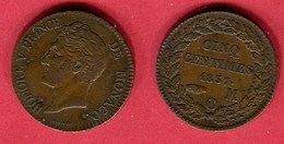 5 CENTIMES  (  )   TB  25 - 1819-1922 Onorato V, Carlo III, Alberto I