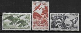 GUYANE - 1947 - POSTE AERIENNE YVERT N° 35/37 * MLH - COTE = 69 EUR. - Nuevos