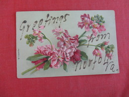 Embossed Greetings  Has Glitter   Norfolk  Virginia >   Ref 3004 - Norfolk