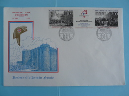 FDC Tryptique Révolution Francaise Grenoble 1988 - Rivoluzione Francese