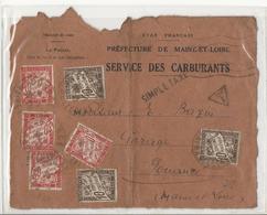 Lettre Service Des Carburants Maine Et Loire - Taxée à 1,50 Frs - 1859-1959 Covers & Documents
