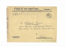 Lettre Officielle En Franchise Des Postes . Censure Allemande . Budapest 23/04/42 - Vrijstelling Van Portkosten