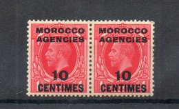 Bureaux Anglais Au Maroc. Zone Française. Paire De 10 Centimes 1 P - Bureaux Au Maroc / Tanger (...-1958)