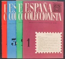 Bibliografía. (1960ca). Conjunto De Cuatro Revistas ESPAÑA COLECCIONISTA, Correspondientes A Los Nº1, 2 ,3 Y 4. Sociedad - Altri & Non Classificati