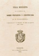 Bibliografía. 2000. SOBRE FRANQUEO Y CERTIFICADO DE LA CORRESPONDENCIA. Real Decreto De 24 De Octubre De 1849. Madrid, 1 - Altri & Non Classificati