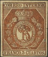 1º Y 2º Centenario. (*) 23 1853. 3 Cuartos Bronce Dorado (levísima Reparación En La Esquina Inferior Izquierda). Enormes - Otros & Sin Clasificación