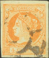 1º Y 2º Centenario. Falso Postal. º 52F(2) 1860. Conjunto De Dos Sellos Del 4 Cuartos Naranja FALSO POSTAL TIPO XIII, En - Sonstige & Ohne Zuordnung