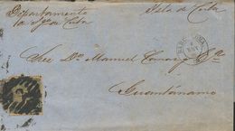 1º Y 2º Centenario. Sobre 84F 1866. 10 Cts Verde FALSO POSTAL TIPO UNICO. BARCELONA A GUANTANAMO (CUBA). MAGNIFICA Y MUY - Otros & Sin Clasificación