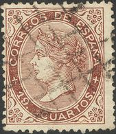 1º Y 2º Centenario. º 101 1868. 19 Cuartos Castaño. Matasello REJILLA DE REUS. MAGNIFICO Y RARISIMO. Cert. GRAUS. 2018 7 - Otros & Sin Clasificación