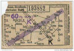 Kassel - Gr. Kasseler Strassenbahn Herkules Bahn - Fahrschein 60Pfg. - Rückseitig Werbung Hessische Und Herkules-Bierbra - Europe