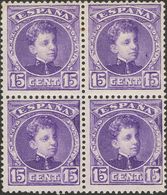 1º Y 2º Centenario. **/* 246(4) 1901. 15 Cts Violeta, Bloque De Cuatro. MAGNIFICO. 2018 46,5. - Altri & Non Classificati