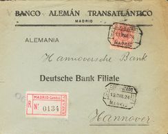 1º Y 2º Centenario. Sobre 278 1924. 1 Pts Carmín. Certificado De MADRID A HANNOVER (ALEMANIA). Al Dorso Llegada. MAGNIFI - Otros & Sin Clasificación