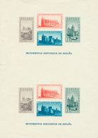 1º Y 2º Centenario. ** 848(2) 1938. Hoja Bloque, En Pareja Sin Guillotinar (habituales Arruguitas Del Papel). MAGNIFICA  - Other & Unclassified