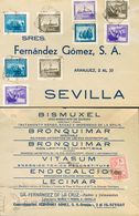 1º Y 2º Centenario. Sobre SH849A/F 1938. Diversos Valores Y Benéfico De 5 Cts Rojo (al Dorso). Certificado Interior De S - Other & Unclassified