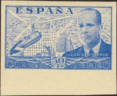 1º Y 2º Centenario. ** 883ccs 1939. 50 Cts Azul. COLOR CAMBIADO Y SIN DENTAR. MAGNIFICO. 2015 480. - Otros & Sin Clasificación