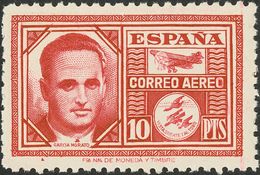 1º Y 2º Centenario. ** 992cc 1945. 10 Pts Rojo Carmín. CAMBIO DE COLOR. MAGNIFICO Y RARO. - Otros & Sin Clasificación