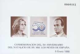 Pruebas De Lujo. ** 15P 1988. Prueba De Lujo. 50º ANIVERSARIO NATALICIO DE LOS REYES. MAGNIFICA. - Other & Unclassified