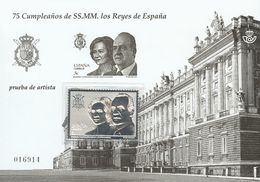Pruebas De Lujo. ** 114P 2013. Prueba De Lujo (sello En Plata). 75º CUMPLEAÑOS DE S.S.M.M. LOS REYES DE ESPAÑA. MAGNIFIC - Other & Unclassified