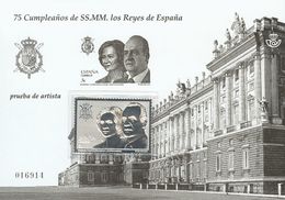 Pruebas De Lujo. ** 114P 2013. Prueba De Lujo (sello En Plata). 75º CUMPLEAÑOS DE S.S.M.M. LOS REYES DE ESPAÑA. MAGNIFIC - Altri & Non Classificati