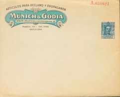 Entero Postal. Entero Postal Privado. (*) 1931. 40 Cts Azul Sobre Entero Postal Privado MUNICH AND GODIA BARCELONA. MAGN - Otros & Sin Clasificación