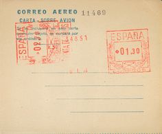 Entero Postal. Aerograma. (*) AE6 1947. 1'30 Pts + 2'70 Pts Sobre Aerograma Con Doble Franqueo, Uno Horizontal, Sobre Gr - Other & Unclassified