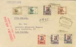 Emisiones Locales Patrióticas. Santa Cruz De Tenerife. Sobre 20hcc, 20/25 1938. Serie Completa Y 5 Cts ERROR DE COLOR EN - Emissions Nationalistes