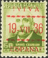 Emisiones Locales Patrióticas. Vitoria. ** 1/14hcc 1937. Serie Completa (Tipo I), Catorce Valores. CAMBIOS DE COLOR EN L - Nationalist Issues