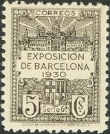 Ayuntamiento De Barcelona. * 2ef, 4/6ef 1929. 5 Cts Carmín, 5 Cts Verde, 5 Cts Violeta Y 5 Cts Negro. Variedad SIN COLOR - Sonstige & Ohne Zuordnung