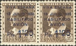 Canarias. * 1/3hab, 1/3hac 1936. Serie Completa, En Pareja Y Con Un Sello "13" En Lugar De "18" Y Además Con El "6" Gran - Altri & Non Classificati