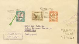 Canarias. Sobre 43381 1937. Serie Completa Con La Variedad SIN "1" DE "18" En El Sello De 50 Cts. Correo Aéreo De LAS PA - Sonstige & Ohne Zuordnung