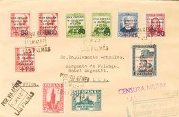 Canarias. Sobre 14/19, 15A/16A 1937. Serie Completa Y Valores Complementarios. Correo Aéreo De LAS PALMAS A SEVILLA. Al  - Altri & Non Classificati