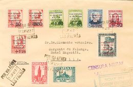 Canarias. Sobre 14/19, 15A/16A 1937. Serie Completa Y Valores Complementarios. Correo Aéreo De LAS PALMAS A SEVILLA. Al  - Autres & Non Classés